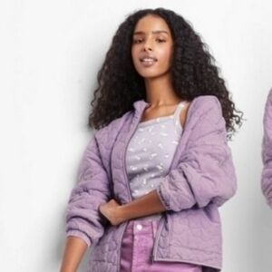 Women's Hooded Quilted Jacket Wild Fable Light Purple NWT